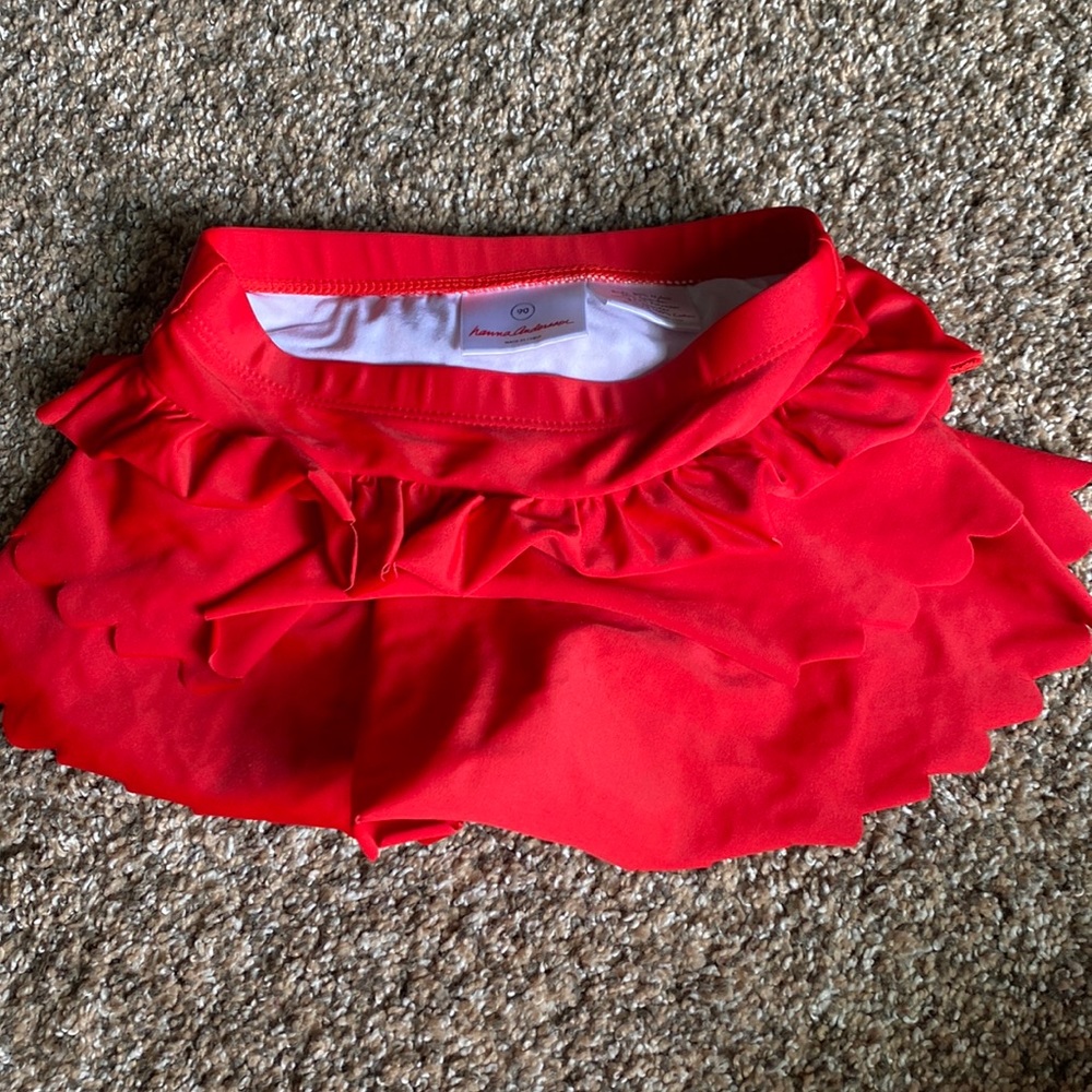 Hanna Andersson red swim skirt euc no tear no stains no holes